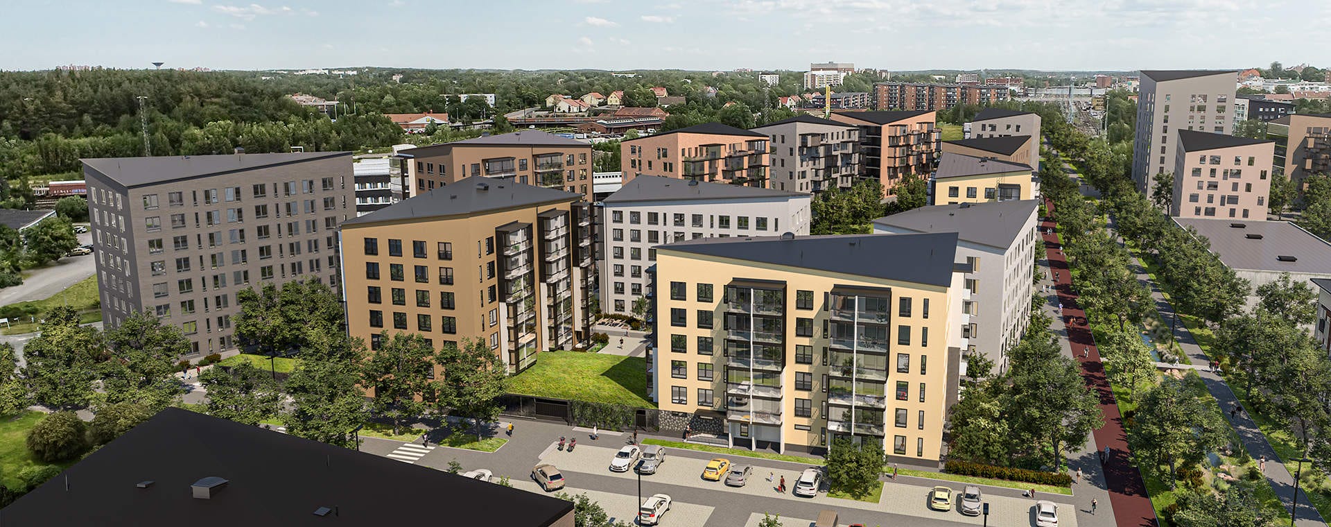 Visualisointi Kirstinpuiston asuinalueesta