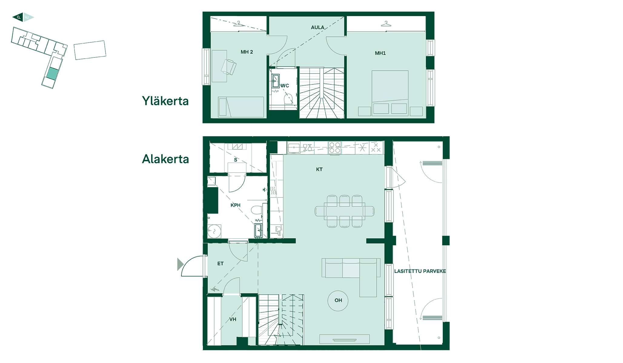 Uudiskohteet Espoo Tapiola Tuulikello 2 asunto B47 pohjapiirros