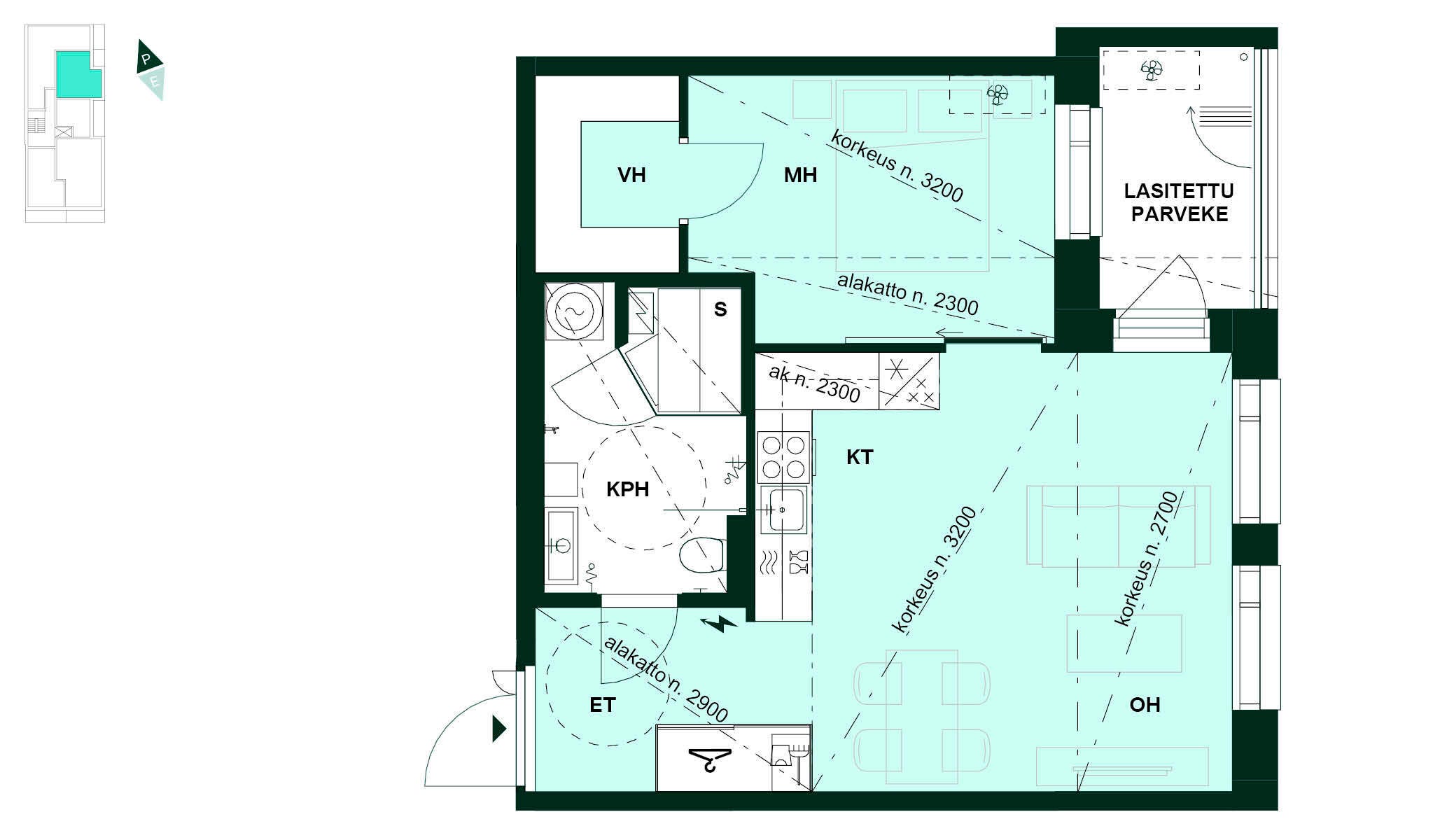 Pohjapiirros Helsingin Renata A17