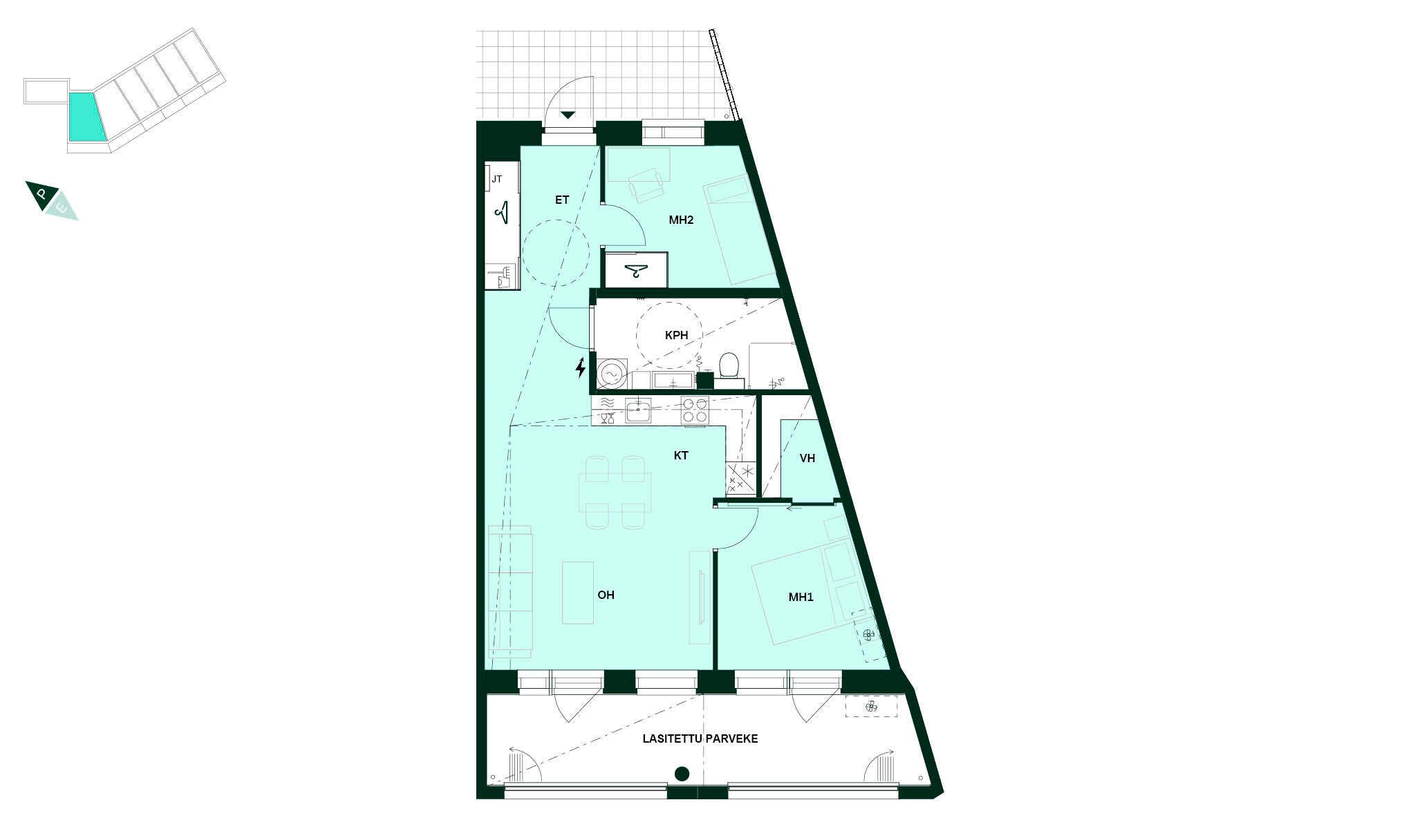 Pohjapiirros Helsingin Renata B30