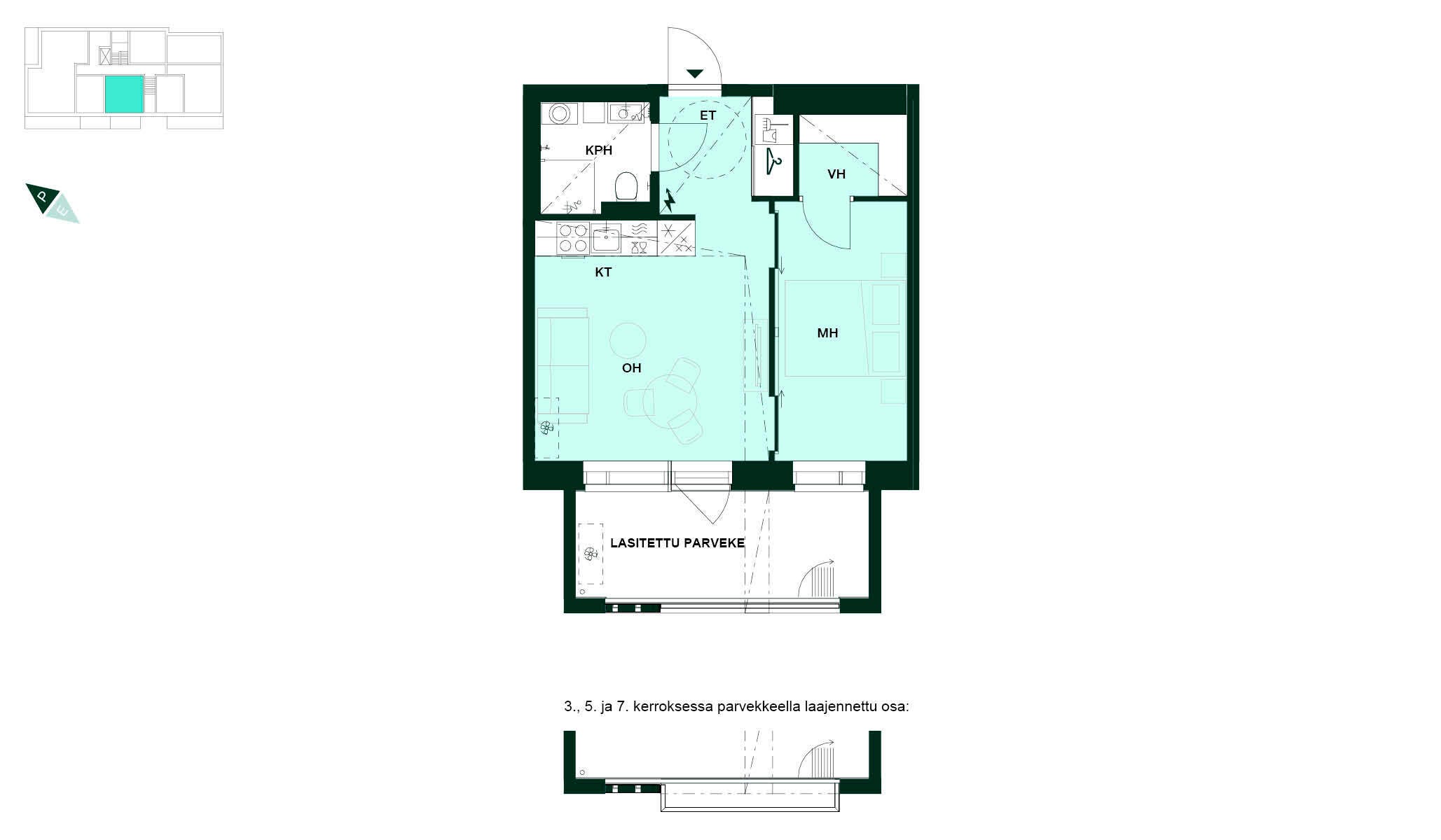 Pohjapiirros Helsingin Renata C40, C52, C62, C71